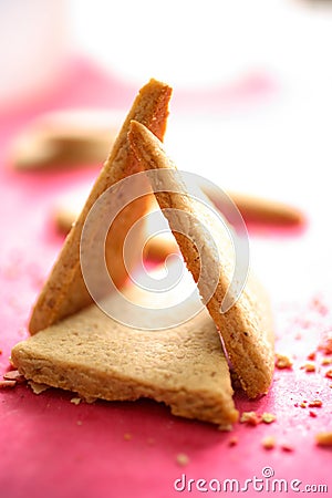 Gingerbreads in white plastic bowl Stock Photo