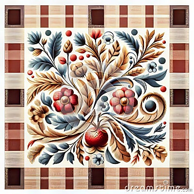 Gingham Pattern A checkered pattern with evenly spaced squres Stock Photo