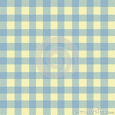 Gingham Pattern. Seamless dark gray moccasin yellow traditional check pattern. Good for tablecloths, oilcloths, towels, picnic Stock Photo