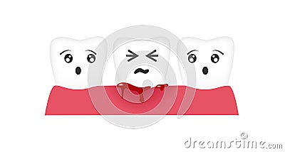 Gingivitis tooth / blood bleeding vector Vector Illustration