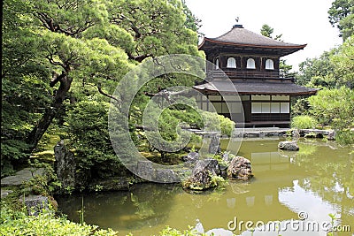 Ginkaku-ji or Jisho-ji, also known as Temple of the Silver Pavilion in Kyoto Stock Photo