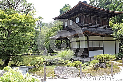 Ginkaku-ji or Jisho-ji, also known as Temple of the Silver Pavilion in Kyoto Stock Photo