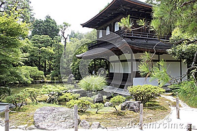 Ginkaku-ji or Jisho-ji, also known as Temple of the Silver Pavilion in Kyoto Stock Photo