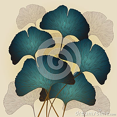 Ginkgo biloba leaves vector illustration Vector Illustration