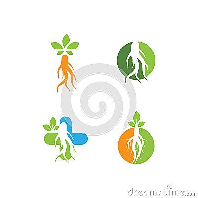 Ginseng logo Vector Illustration