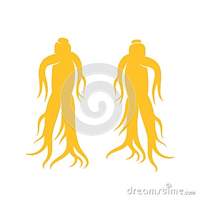 Ginseng logo. Isolated ginseng on white background Vector Illustration