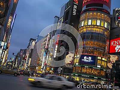 Ginza shopping district of Tokyo in Japan Editorial Stock Photo