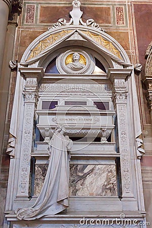 Gioacchino Rossini Tomb Basilica of Santa Croce - Florence Stock Photo