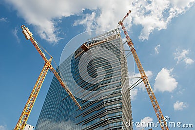 Gioia 22 tower, nicknamed shard of glass Editorial Stock Photo