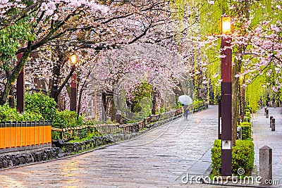 Gion Shirakawa, Kyoto, Japan in Spring Stock Photo