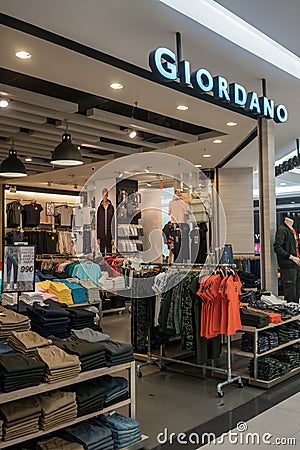 Giordano shop at Fashion Island, Bangkok, Thailand, Mar 22, 2018 Editorial Stock Photo