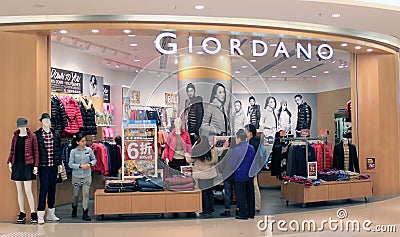 Giordano shop in hong kong Editorial Stock Photo