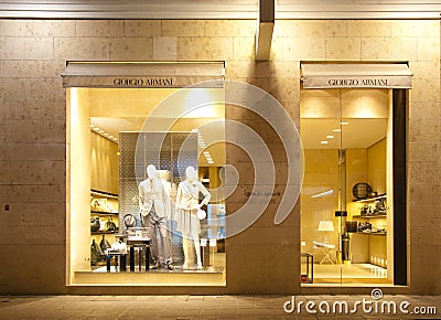 Giorgio Armani brand shop Editorial Stock Photo