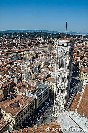 Giotto`s Campanile view from the top Stock Photo