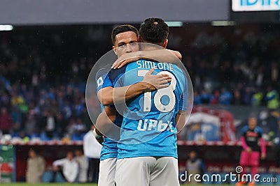 Italian Serie A league between Napoli vs Inter Editorial Stock Photo