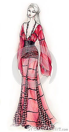 Gipsy Style Fashion Illustration Cartoon Illustration