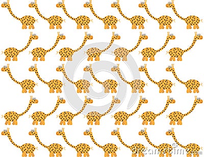 Cartoon Giraffes Seamless Pattern Vector Illustration