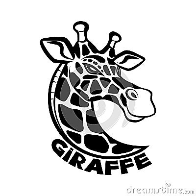 Giraffe black sign. Vector Illustration