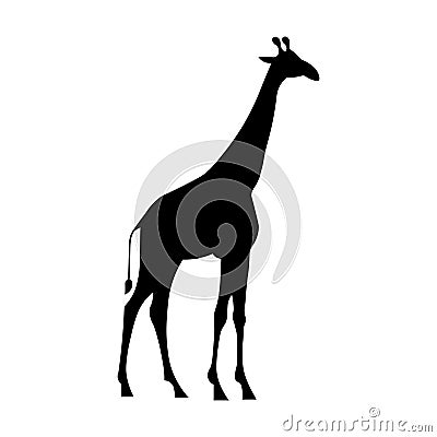 Giraffe black vector icon on white background Vector Illustration