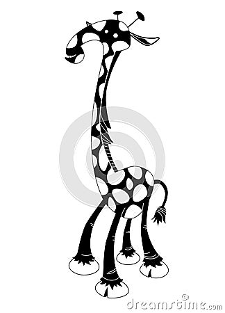 Giraffe - black & white animal series Vector Illustration