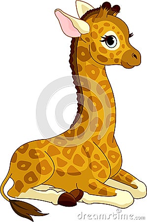 Giraffe Calf Vector Illustration