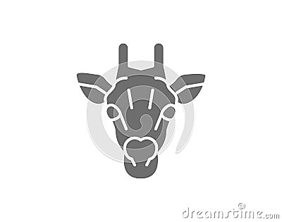 Giraffe, camelopard head grey icon. Isolated on white background Vector Illustration