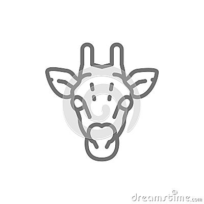 Giraffe, camelopard head line icon. Vector Illustration
