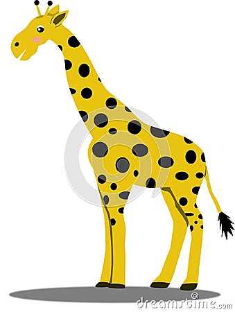 Giraffe cartoon stand on the floor Vector Illustration