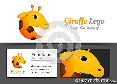 Giraffe Corporate Logo and Business Card Sign Template Creative Stock Photo