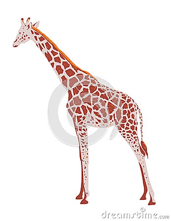 Giraffe or Giraffa Camelopardalis Side View WPA Art Vector Illustration