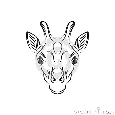 Hand drawn giraffe illustration designs Vector Illustration