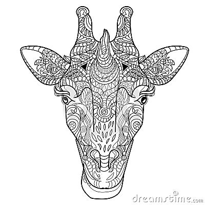 Giraffe head doodle Vector Illustration