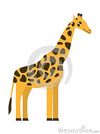 Giraffe icon, flat style Vector Illustration