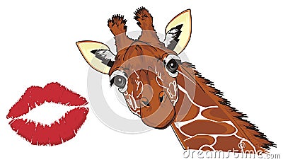 giraffe and lipstick Stock Photo