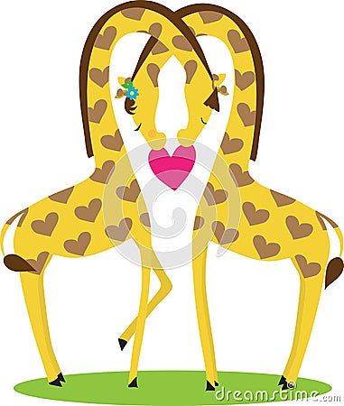 Giraffe Love Stock Photo