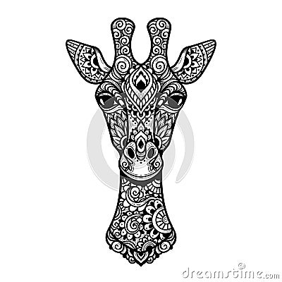 Giraffe mandala. Vector illustration Vector Illustration