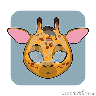 Giraffe mask for festivities Vector Illustration