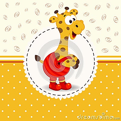 Giraffe in pants Vector Illustration