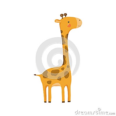 Giraffe Realistic Childish Illustration Vector Illustration