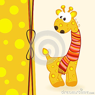 Giraffe with scarf Vector Illustration