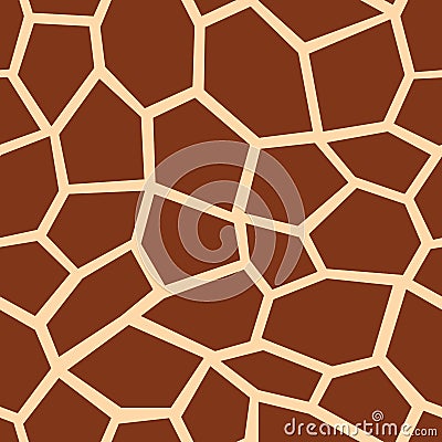 Giraffe seamless pattern. Brown giraffe spots. Popular texture. Vector Illustration