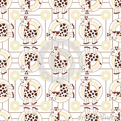 Giraffe seamless pattern Vector Illustration