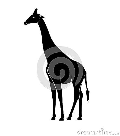 Giraffe Silhouette Vector Stock Photo