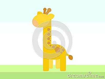 Giraffe simple clipart vector illustration Cartoon Illustration