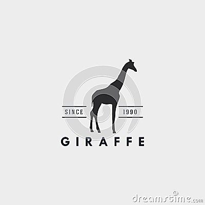 Giraffe vintage logo design template. Design elements for logo, label, emblem, sign. Vector illustration - Vector Vector Illustration