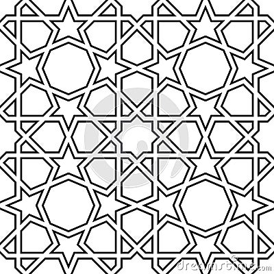 Girih seamless pattern. Authentic arabian pattern style. Girih pattern. Geometric arabian abstract background. Vector Illustration Stock Photo