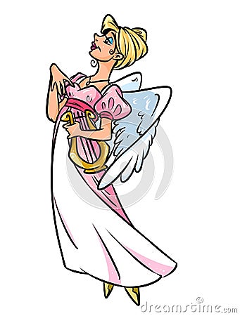 Girl angel muse art cartoon illustration Cartoon Illustration