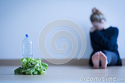 Girl with anorexia Stock Photo