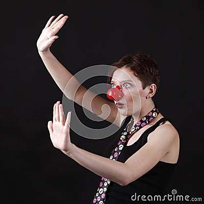 Girl as mine with cravat Stock Photo