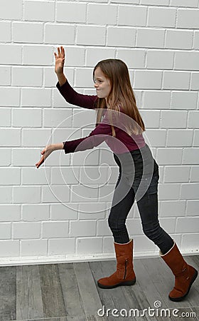 Girl as pantomime Stock Photo